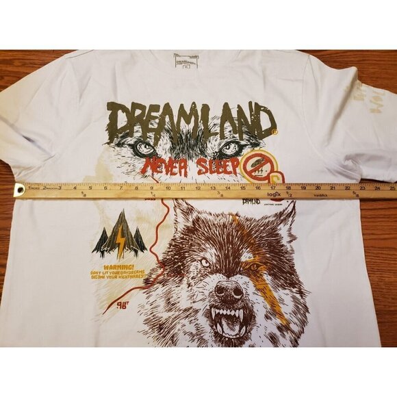 Dreamland‎ Graphic Tee T-shirt Men's Size X-Large White Wolves Streetwear NWT - Picture 5 of 7